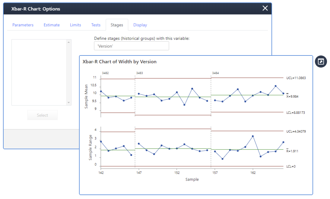 Feature Addition: Control Chart Stages