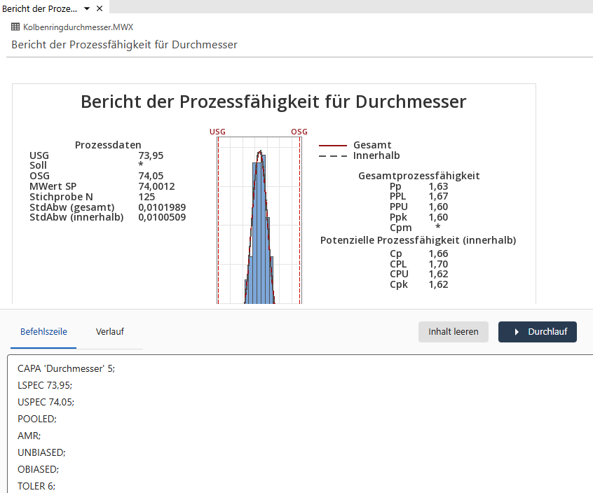 Integrierter Befehlszeilen-/Verlaufsbereich