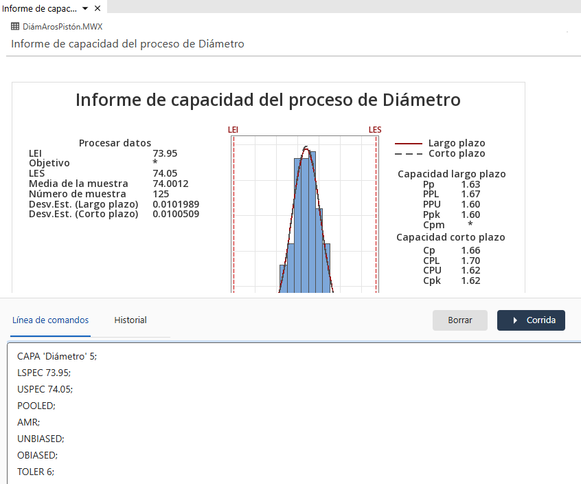 Línea de comandos integrada y panel Historial
