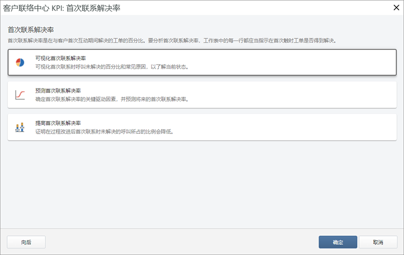 潜在的第一次接触解决分析的屏幕截图
